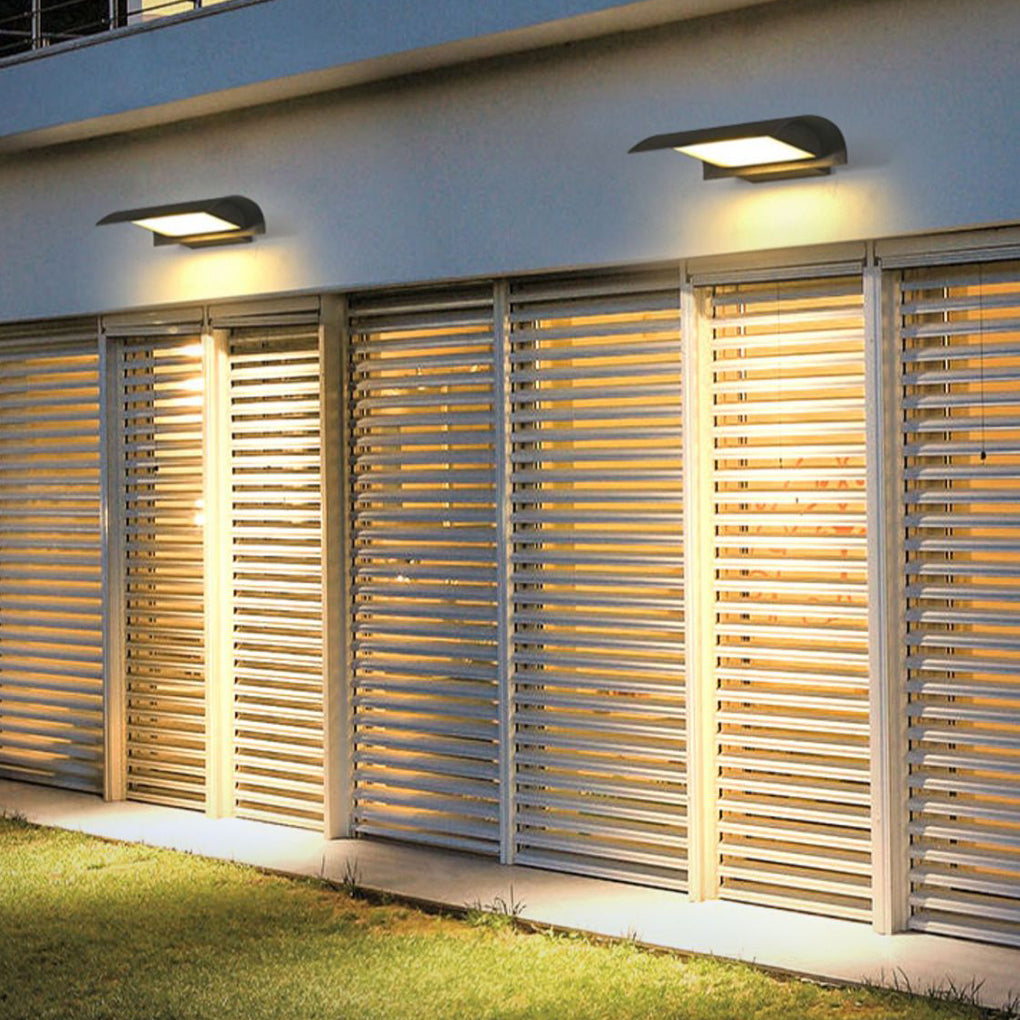 Curved Outdoor Waterproof LED Black Modern Minimalist Wall Lamp Exterior Lighting - Lumpaz