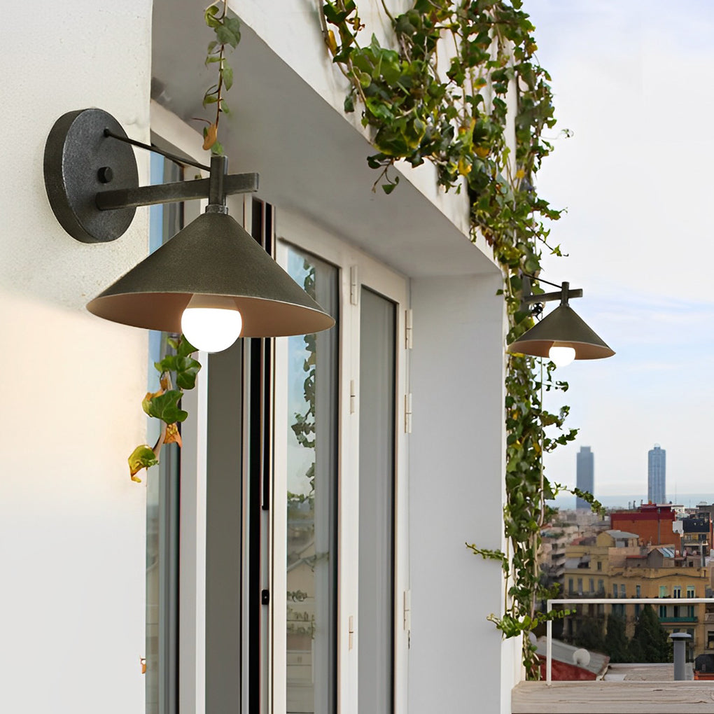 Conical Simple Waterproof Retro American-style Outdoor Wall Sconce Lighting - Lumpaz