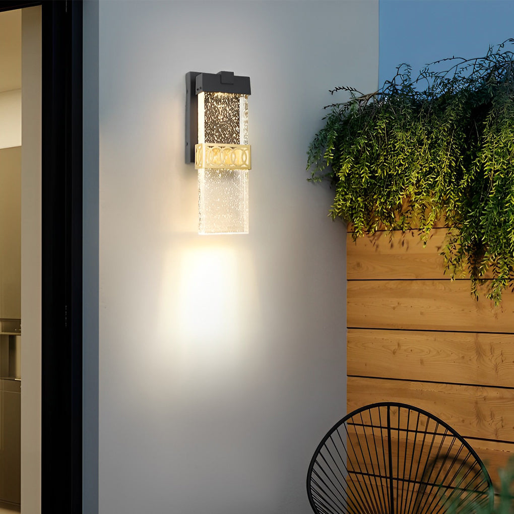 Bubbles Crystal LED Waterproof Black Simple Modern Outdoor Wall Lights - Lumpaz