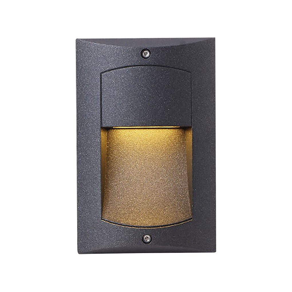 Rectangle Waterproof LED Black Modern Outdoor Step Lights Recessed Stair Sconces - Lumpaz