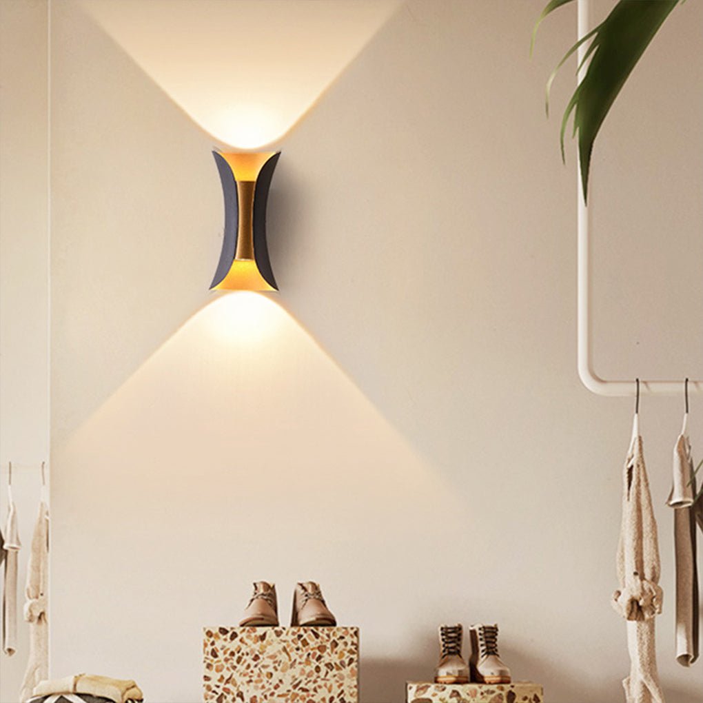 Curved LED Up and Down Lighting Waterproof Modern Outdoor Wall Lights - Lumpaz