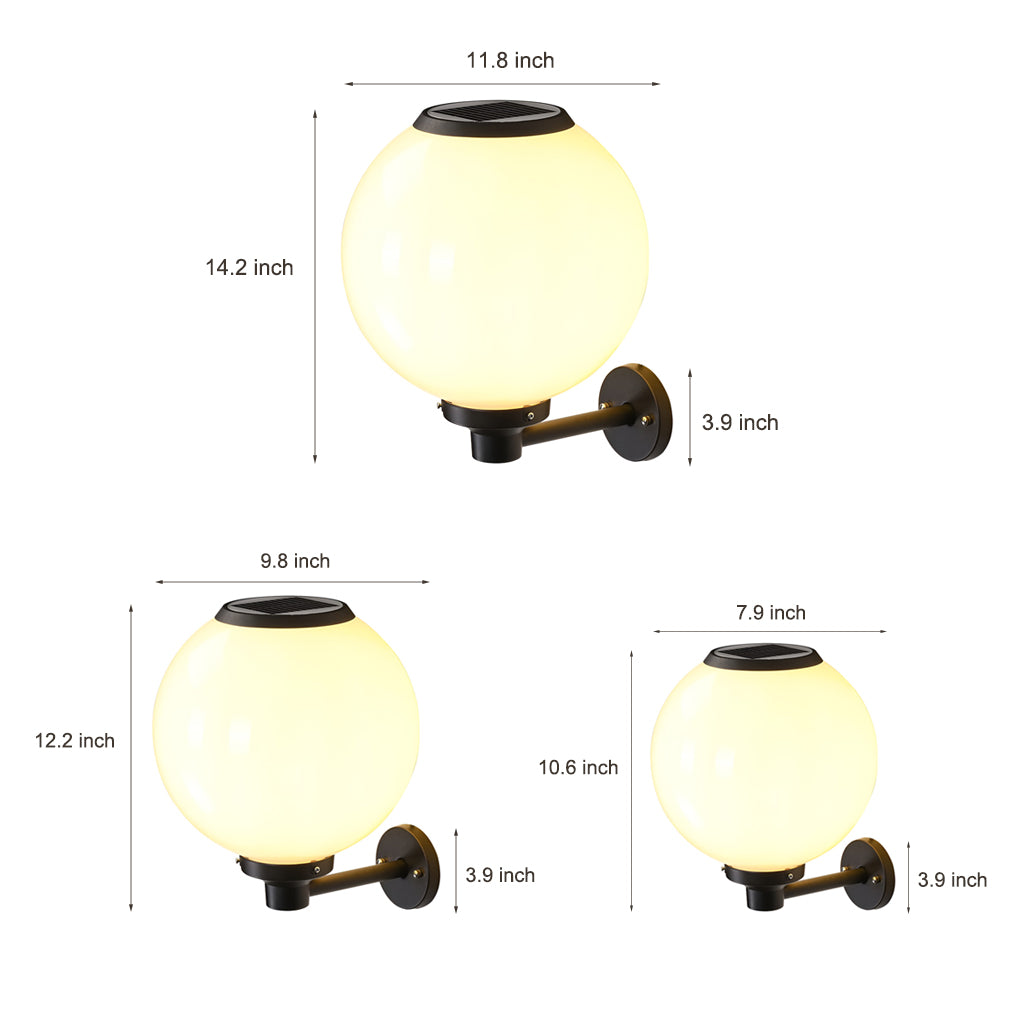 Round Three Step Dimming LED Modern Solar Wall Lights Outdoor Wall Lamp - Lumpaz