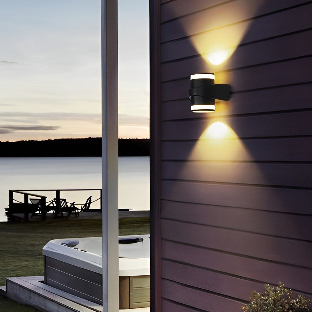 Round Up and Dawn Light LED Waterproof Black Outdoor Wall Washer Lights - Lumpaz
