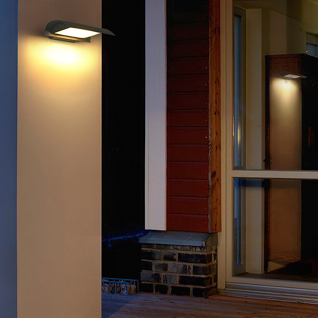 Curved Outdoor Waterproof LED Black Modern Minimalist Wall Lamp Exterior Lighting - Lumpaz