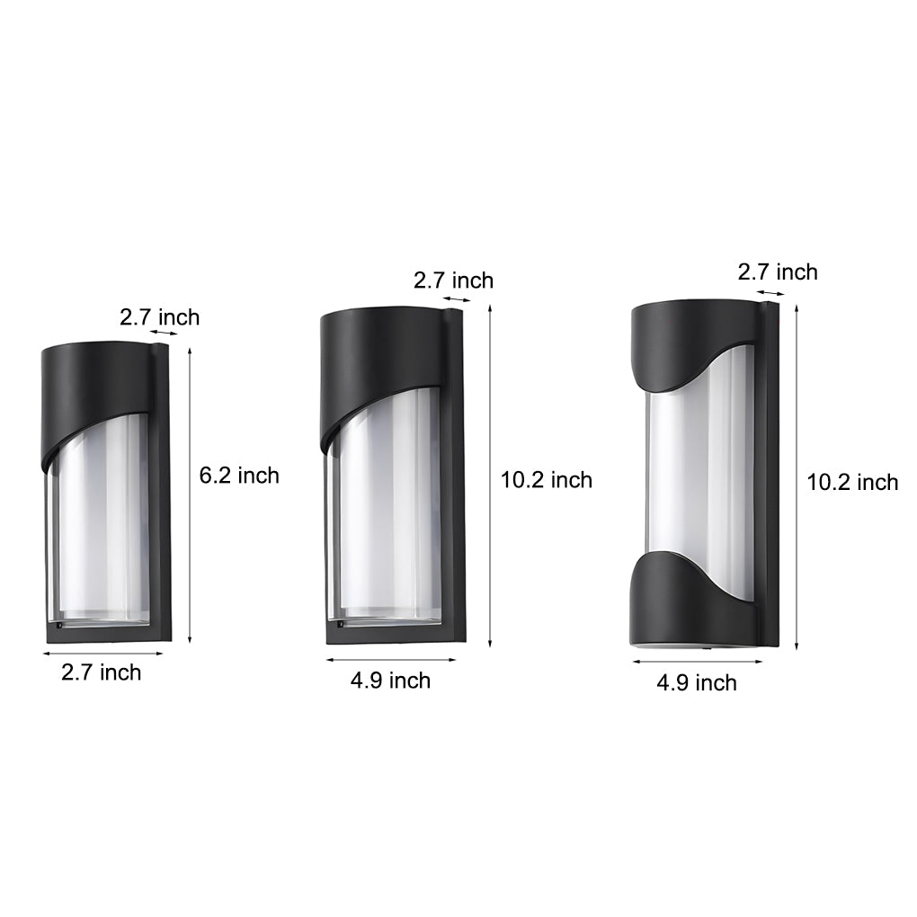 Creative Waterproof LED Black Modern Outdoor Wall Lamp Exterior Lights - Lumpaz