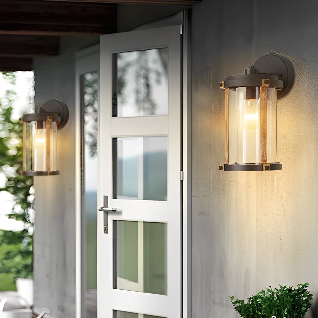 Vintage Waterproof Glass Black Industrial Style Outdoor Wall Sconces Lighting - Lumpaz