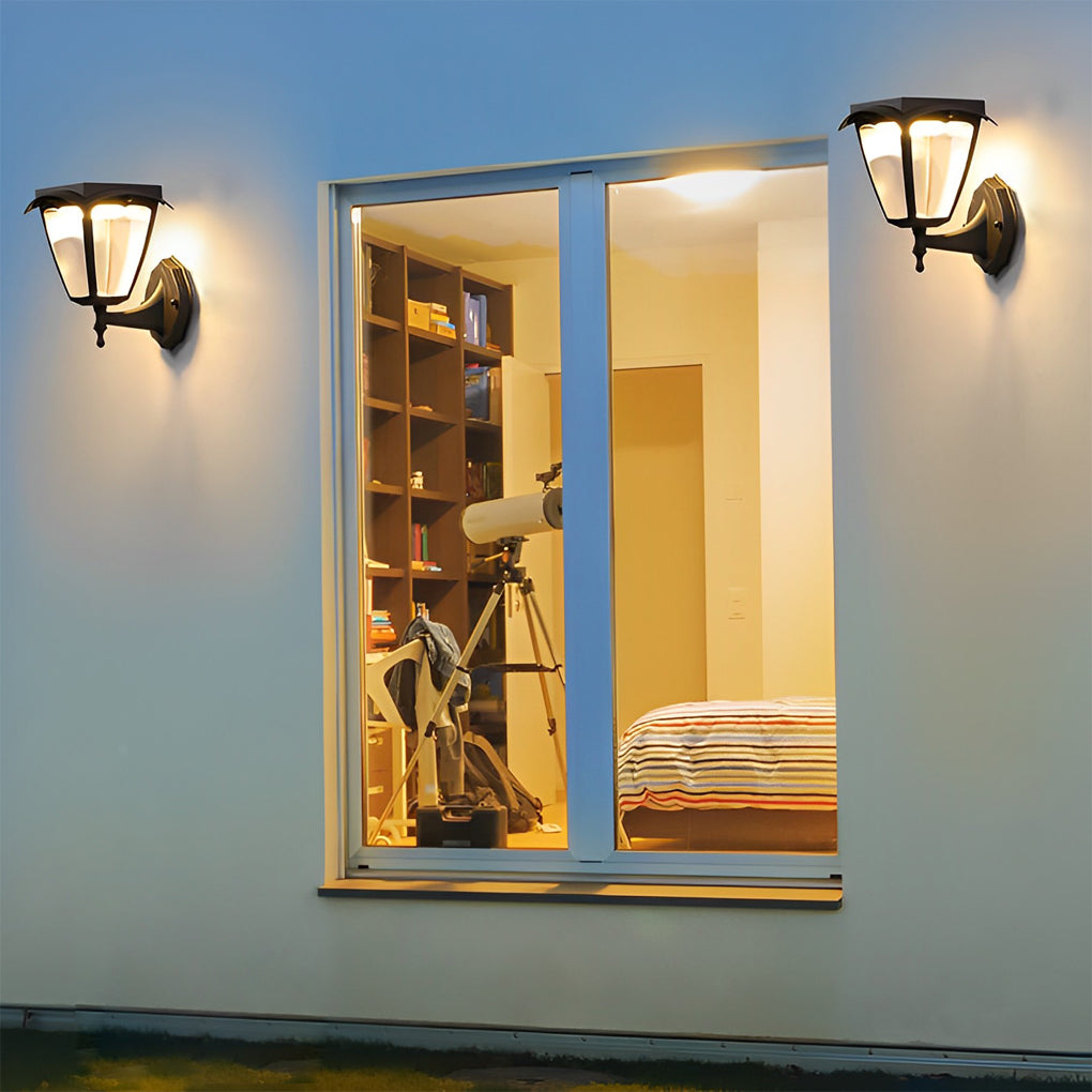 Square Dimmable LED Intelligent Black Modern Solar Outdoor Wall Lights - Lumpaz