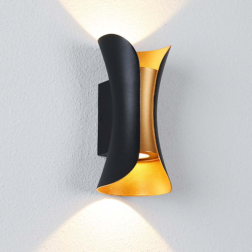 Curved LED Up and Down Lighting Waterproof Modern Outdoor Wall Lights - Lumpaz