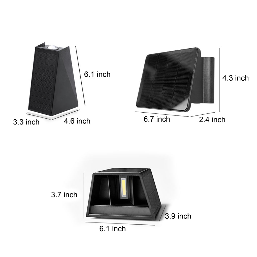 Up and Down Lighting LED Waterproof Black Modern Solar Wall Lights - Lumpaz