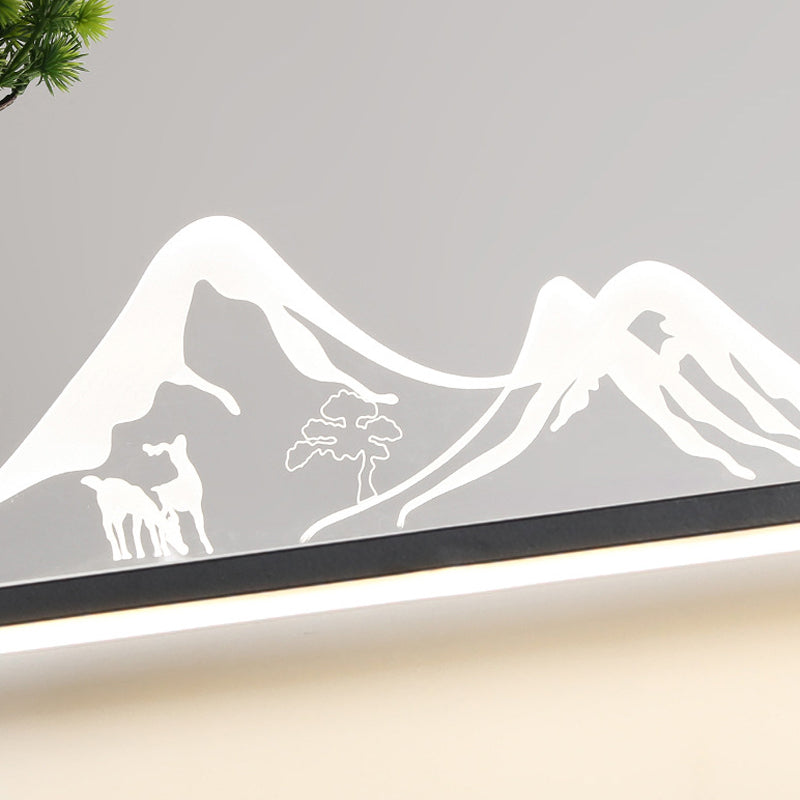 Mountain Scenery Waterproof LED Modern Outdoor Wall Lights with External Battery - Lumpaz