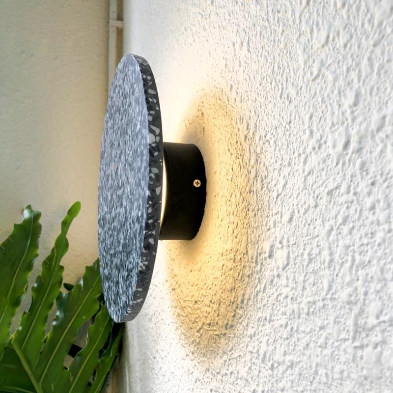 Circular Terrazzo Waterproof Minimalist Outdoor Wall Lights Porch Lights - Lumpaz