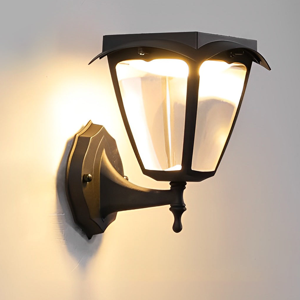 Square Dimmable LED Intelligent Black Modern Solar Outdoor Wall Lights - Lumpaz