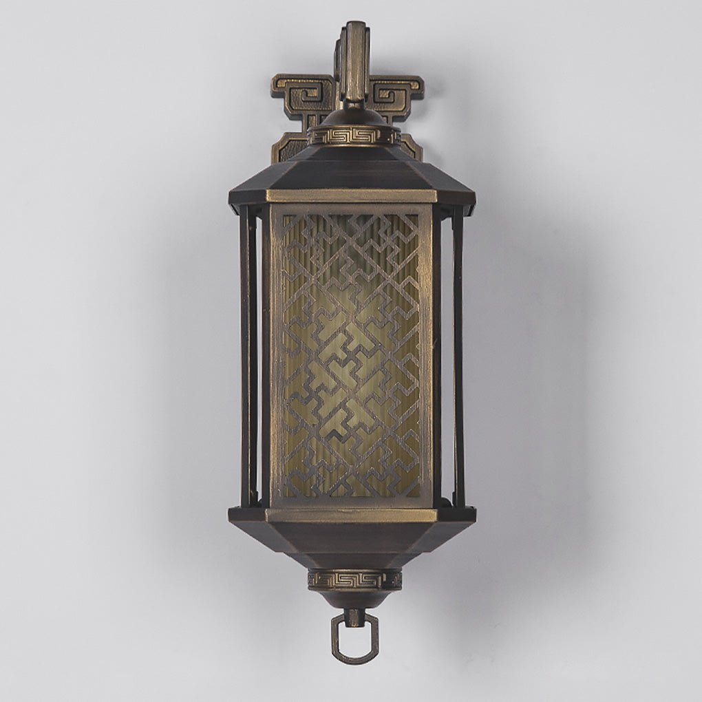 Classical Hollow Pattern Outdoor Waterproof Wall Lamp for Villa Courtyard Corridor - Lumpaz