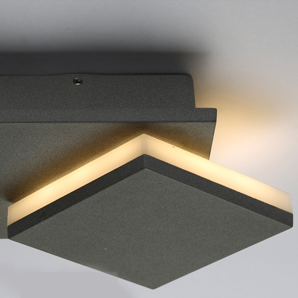 Adjustable Square Waterproof LED Black Modern Outdoor Wall Light Wall Lamp - Lumpaz