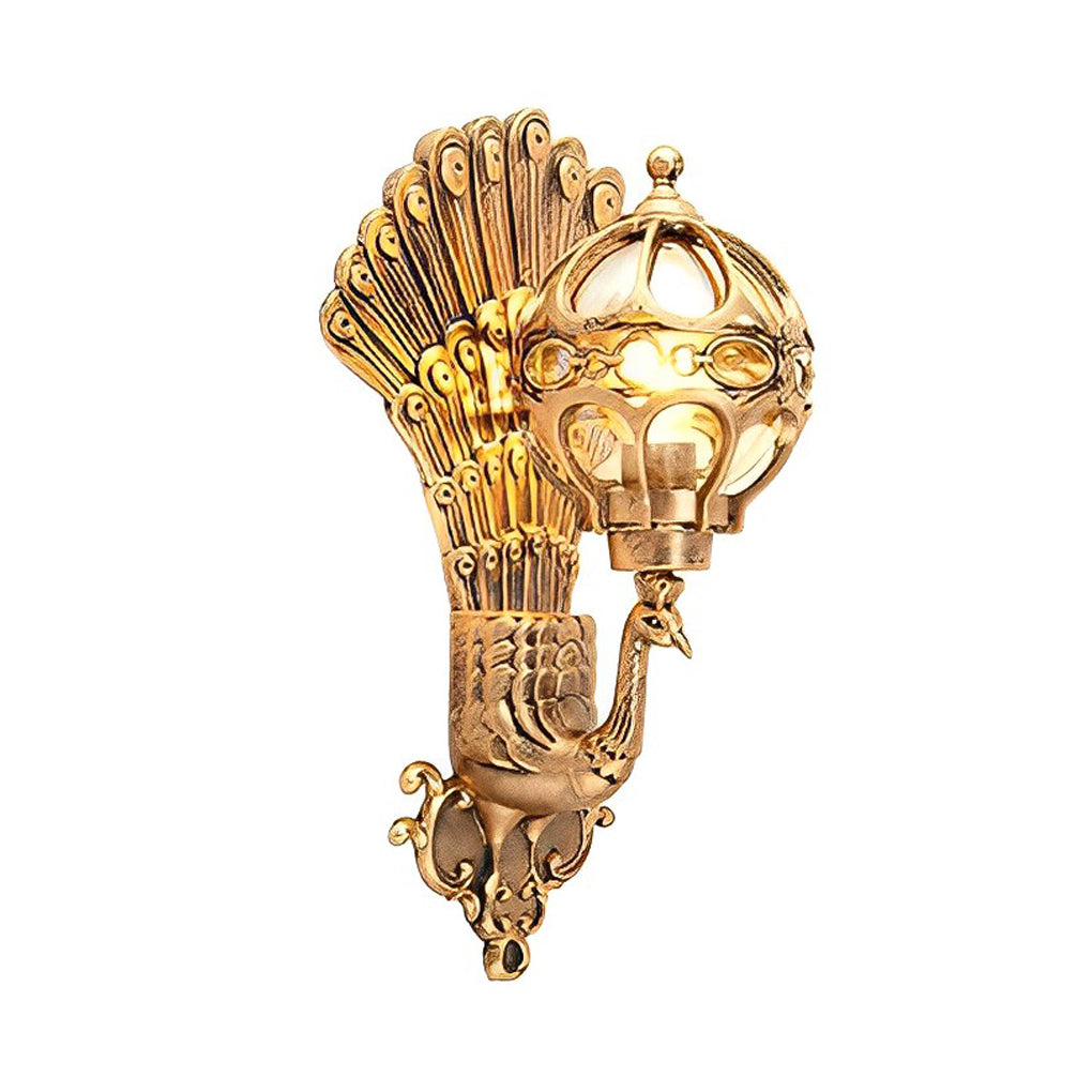 Waterproof Retro Peacocks Aluminum European Style Outdoor Wall Light - Lumpaz
