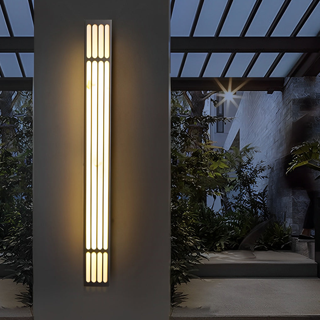 31.5 In. Long Strip Rectangular Waterproof Black Outdoor Wall Lamp - Lumpaz