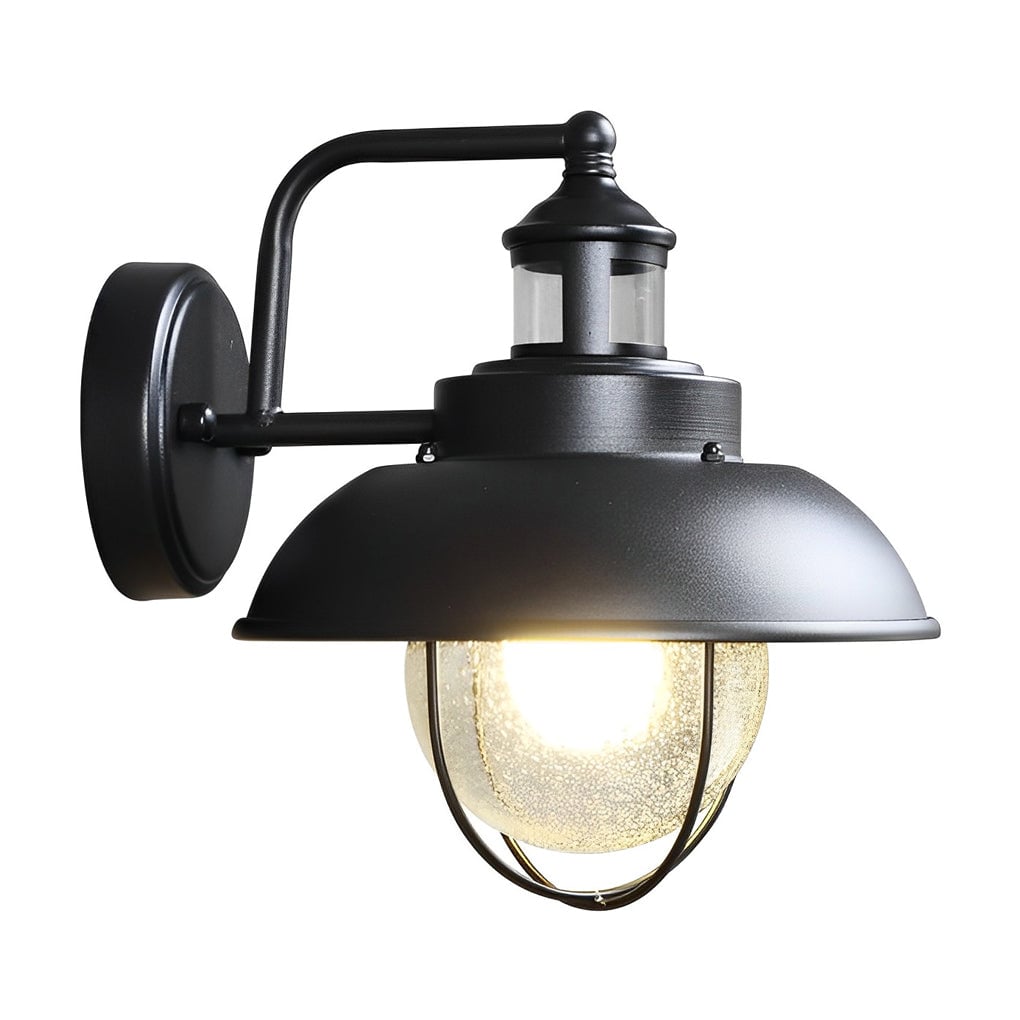 Antique Round Iron Bubbles Glass American Style Outdoor Wall Lights - Lumpaz