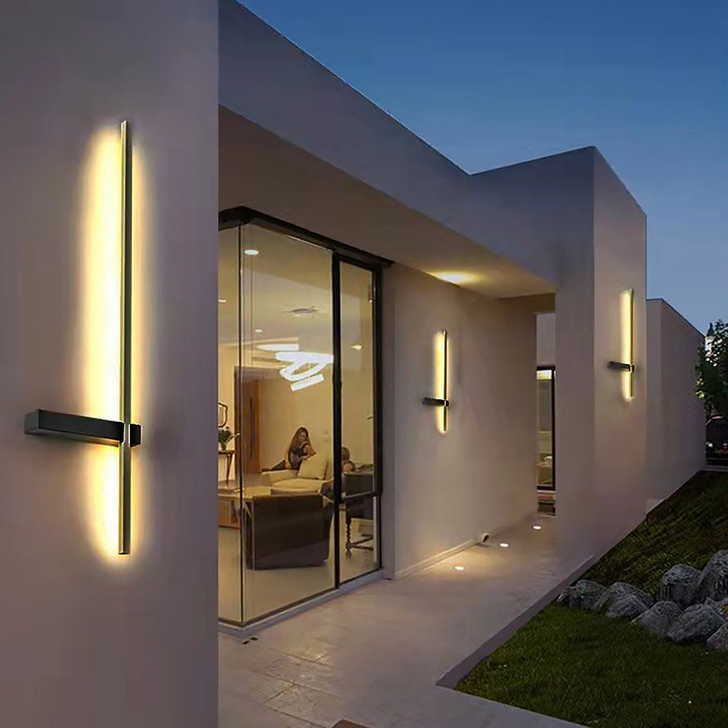 Interlaced Line Strips Waterproof Led Black Modern Outdoor Wall Lights - Lumpaz