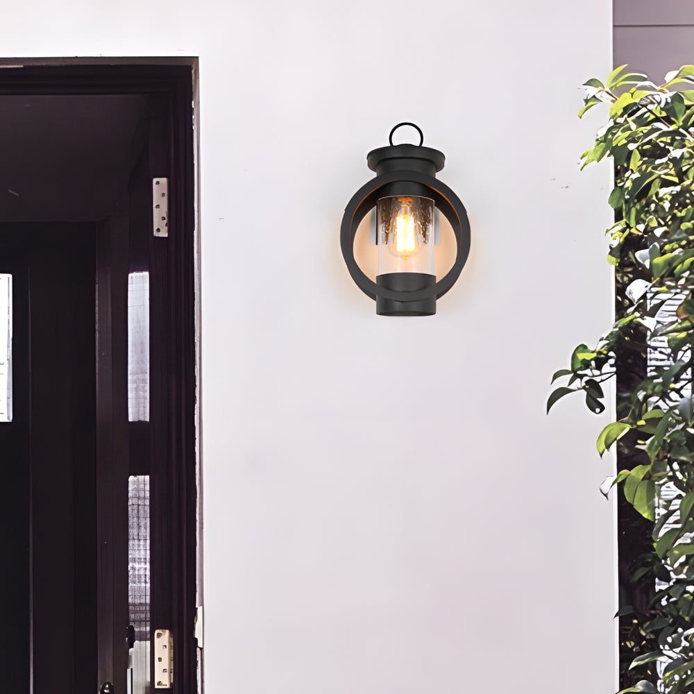 Raindrops Glass 6W LED Edison Lightbulb Black Outdoor Wall Lights - Lumpaz