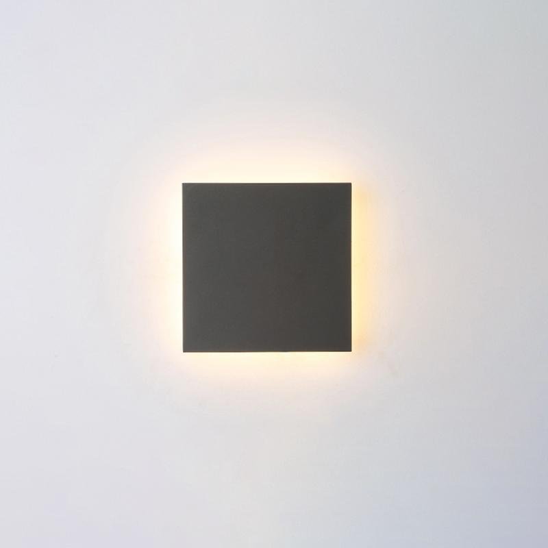 Flat Square Round LED Waterproof Black Modern Outdoor Wall Lights Wall Lamp - Lumpaz