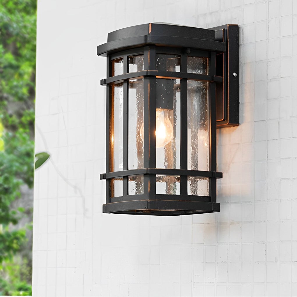 Retro Simple Waterproof Bubbles Glass Shade Modern Outdoor Wall Light - Lumpaz