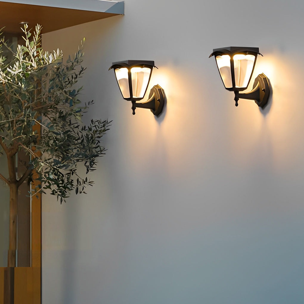 Square Dimmable LED Intelligent Black Modern Solar Outdoor Wall Lights - Lumpaz