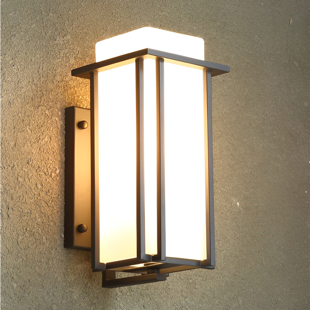 Square Waterproof LED Black Retro Outdoor Wall Lamp Exterior Lights - Lumpaz