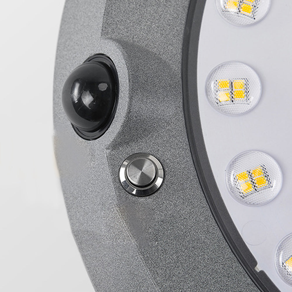 Modern Mushroom LED Solar Wall Light with Dual Motion Sensors - Gray - Lumpaz