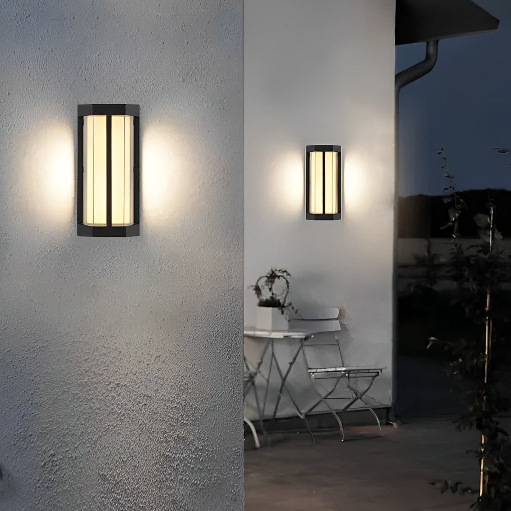 Waterproof Double Acrylic Shade LED Black Modern Outdoor Wall Lights - Lumpaz