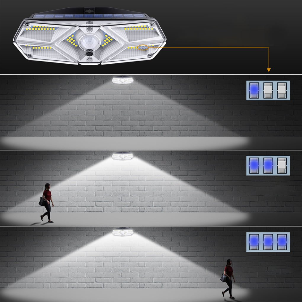 Solar Energy Wall Lamp Motion Sensor LED Outdoor Wall Sconces Lighting - Lumpaz
