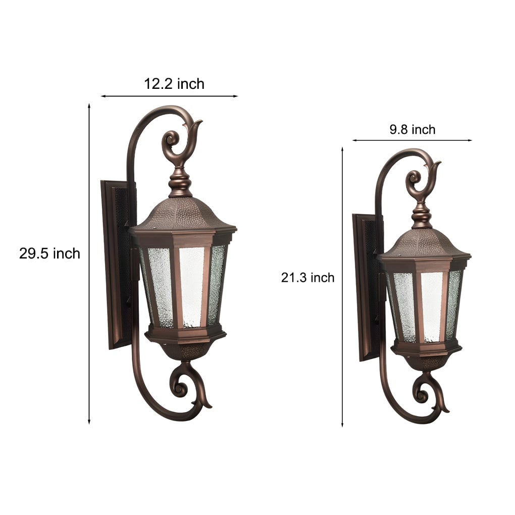Waterproof Retro Aluminum Glass Shade European Style Outdoor Wall Lights - Lumpaz
