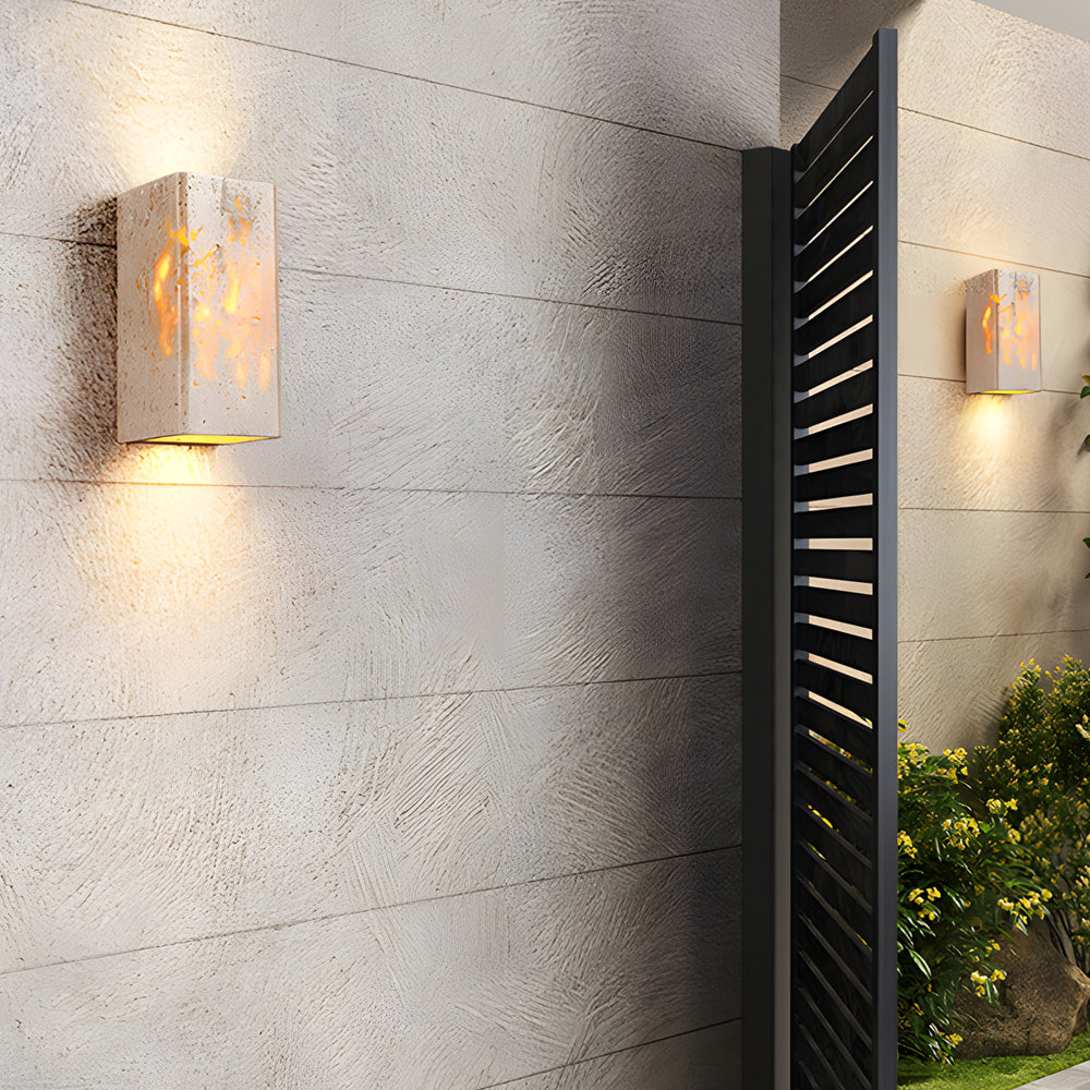 Wabi-Sabi Yellow Travertine LED Wall Sconce - Square/Rectangle - Lumpaz