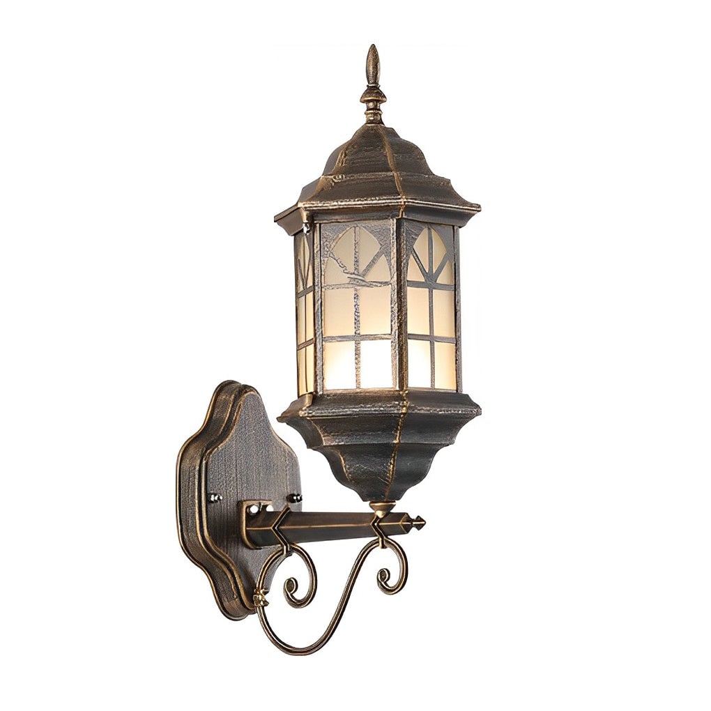 Retro Waterproof Dimmable LED Solar Wall Lamp with Remote Exterior Lights - Lumpaz