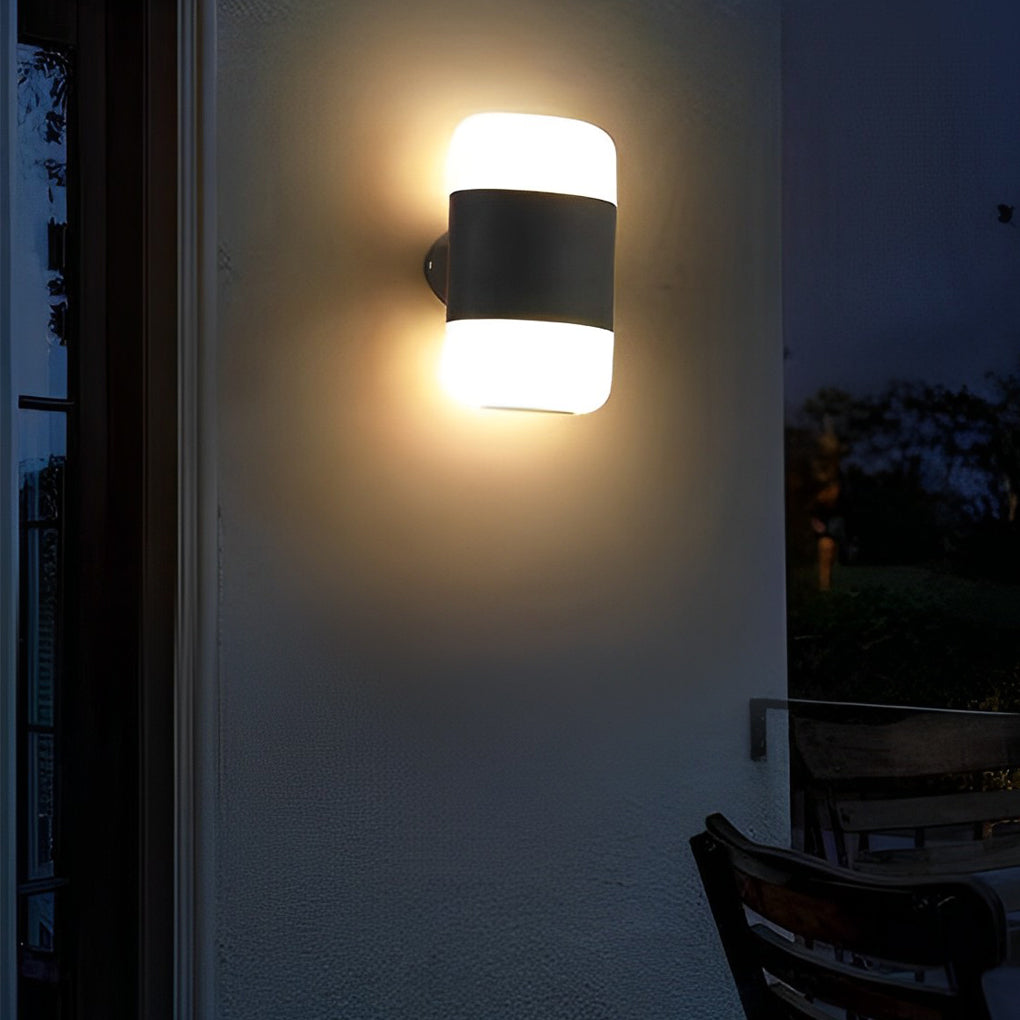 Round Up and Down Light LED Waterproof Black Modern Outdoor Wall Lamp - Lumpaz