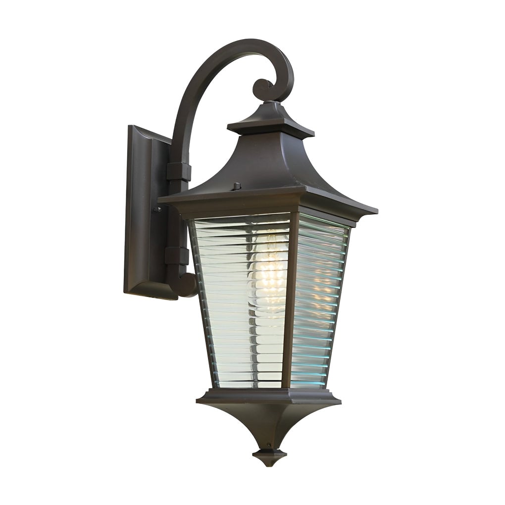 Retro Waterproof Creative Stripes Glass Shade Modern Outdoor Wall Light - Lumpaz