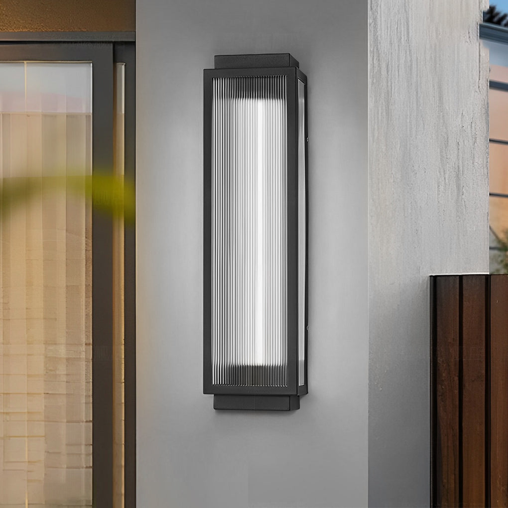 Rectangular Strip Waterproof LED Black Modern Outdoor Wall Lights - Lumpaz