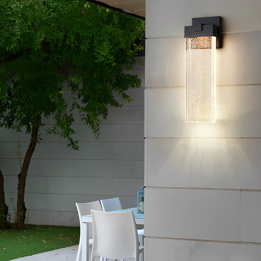 Rectangular Bubble Crystal LED Outdoor Wall Lamp - Lumpaz