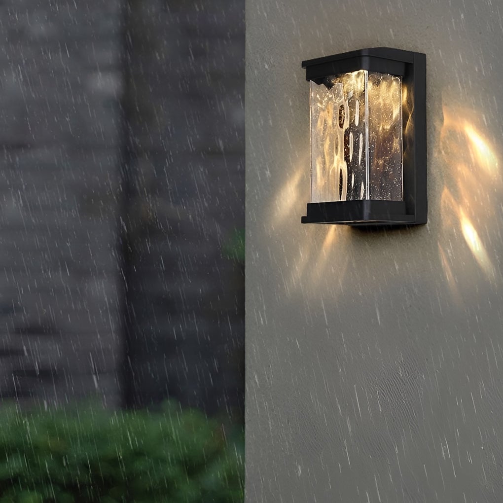 Waterproof Creative Glass LED Black Modern Outdoor Wall Sconce Lighting - Lumpaz