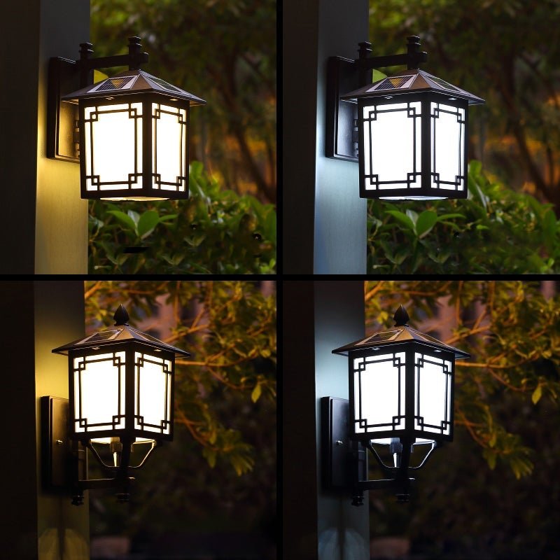 Up/Down Lighting Waterproof Black Vintage Solar Lights Outdoor Lanterns - Lumpaz