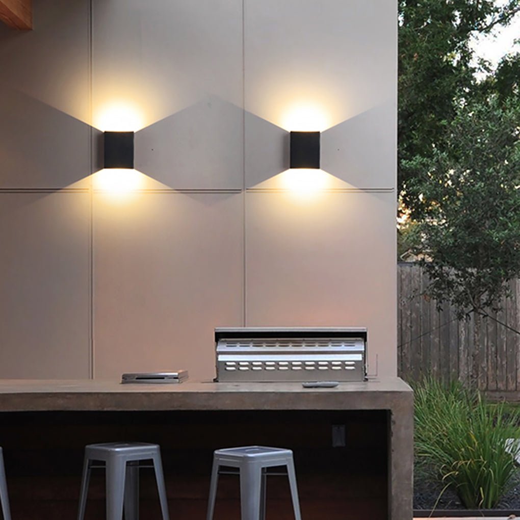 Waterproof Square LED up and down Lighting Modern Outdoor Wall Lights - Lumpaz