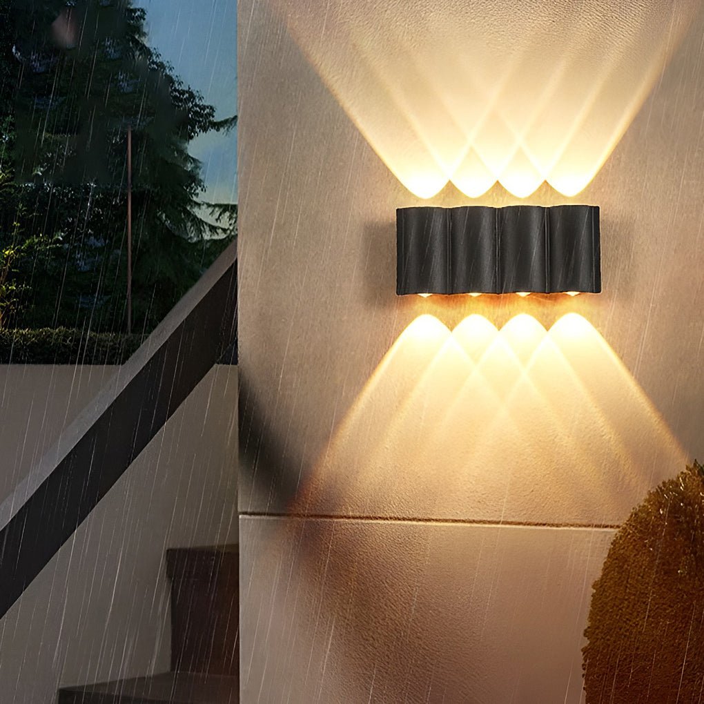 Creative Wave Arc Design Up and Down Lights LED Outdoor Wall Lights Wall Sconces Waterproof - Lumpaz