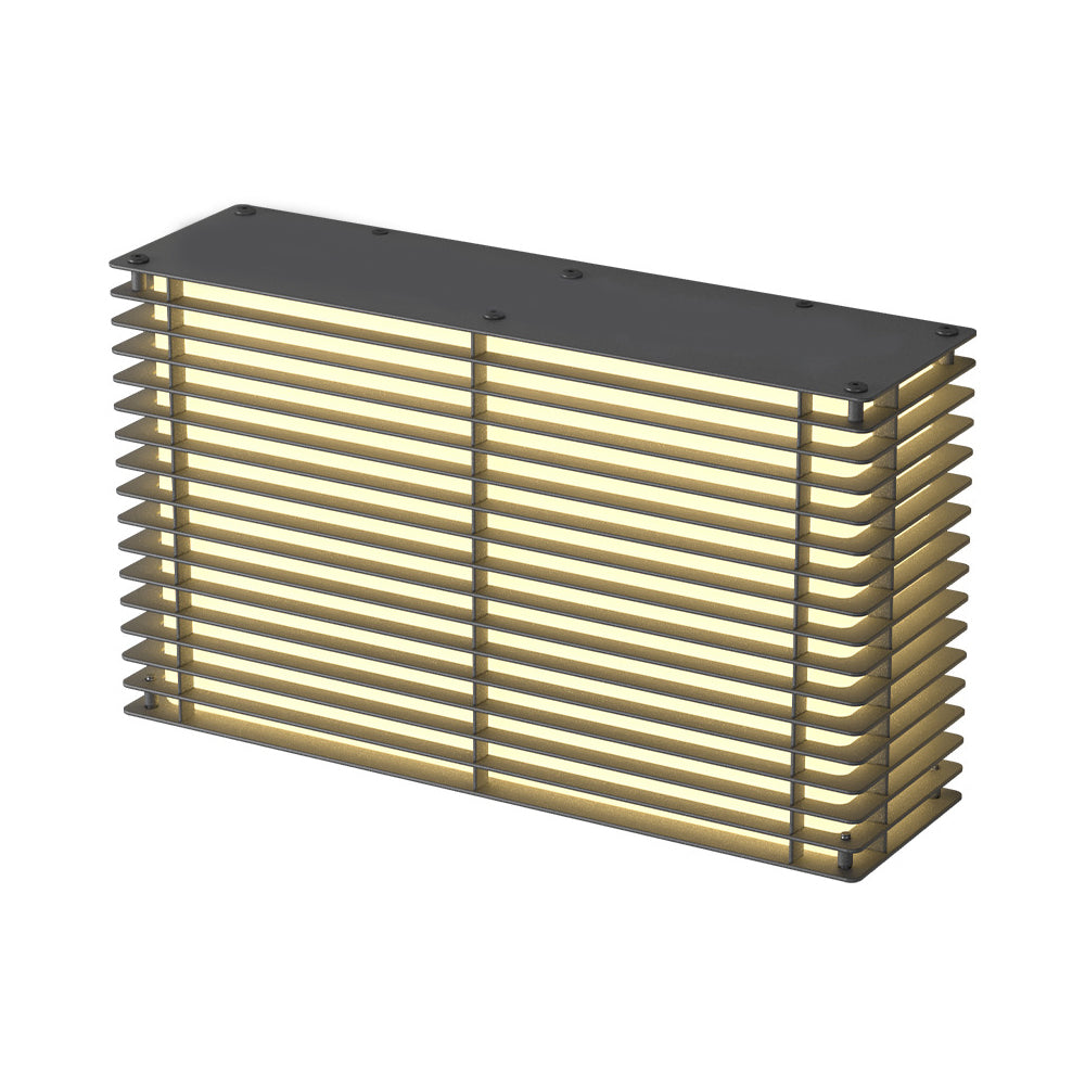 Waterproof Square Grids Stainless Steel Black Modern Solar Wall Lights - Lumpaz