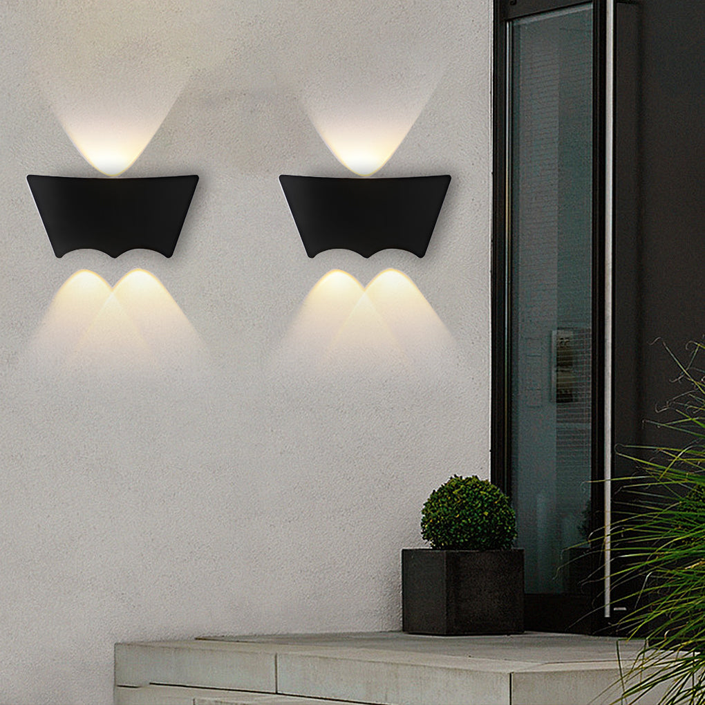 LED Up and Down Lights Waterproof Black Modern Sconce Wall Washer Light - Lumpaz