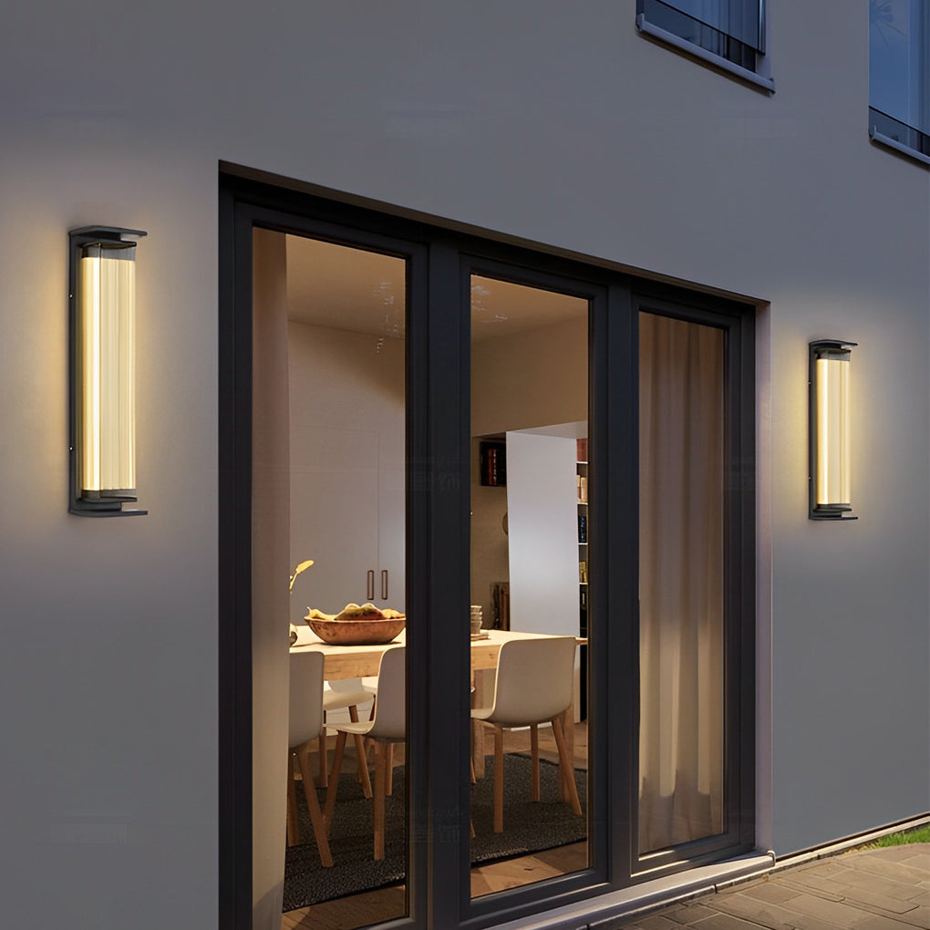 Creative Strip Waterproof Black Modern LED Wall Lamp Outdoor Wall Lights - Lumpaz