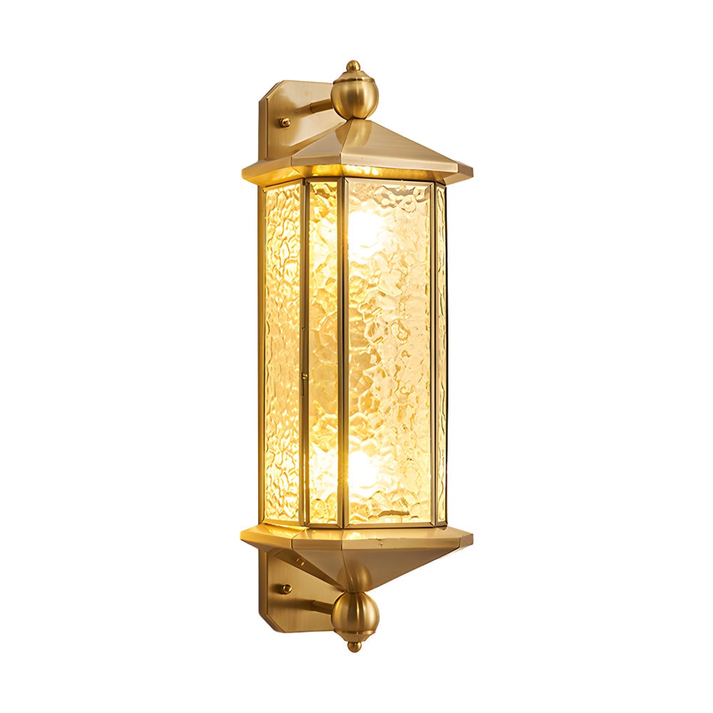 23.62-In. European Copper Dimmable Hardwired/Solar Outdoor Wall Lights - Lumpaz