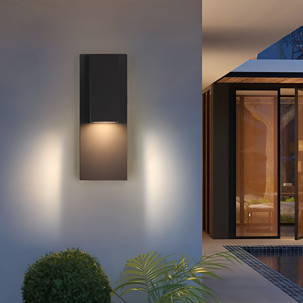 Rectangle Waterproof LED Black Modern Outdoor Wall Lamp Wall Light Fixture - Lumpaz
