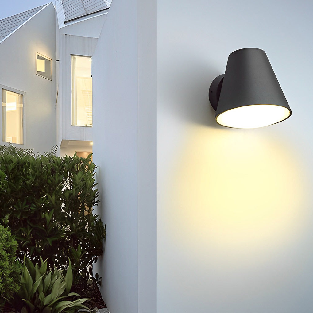 Cone Shape LED Waterproof Black Modern Outdoor Wall Lamp Exterior Lights - Lumpaz