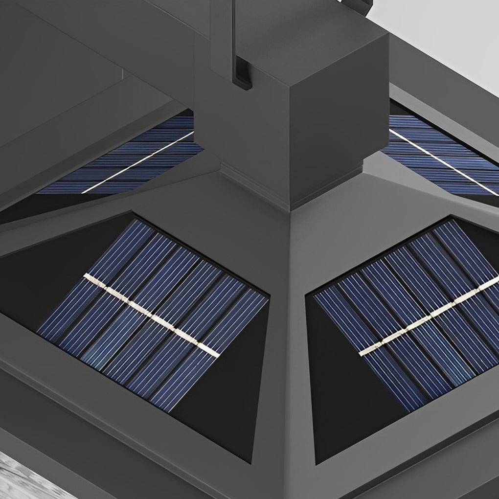 Waterproof Thickened Glass Black Retro Solar Outdoor Wall Lights - Lumpaz