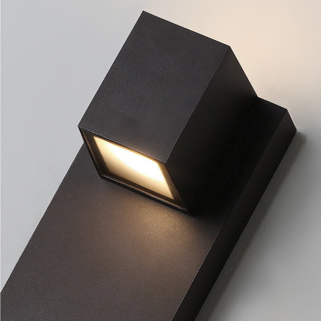 Square Waterproof LED Up and Down Lights Modern Outdoor Wall Lamp Wall Sconce Lighting - Lumpaz