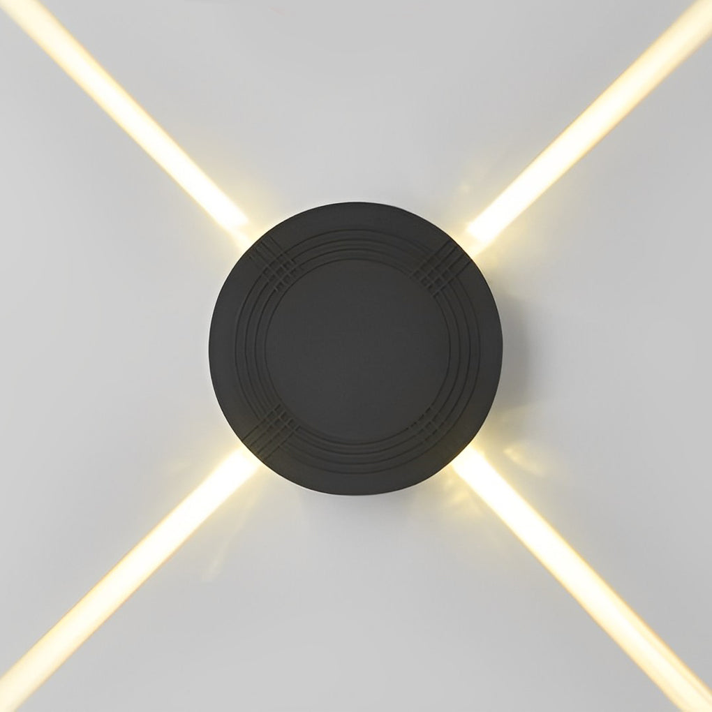 Round Square LED 12W Cross Star Lights Waterproof Modern Wall Lamp - Lumpaz